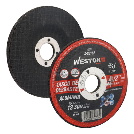 DISCO D/DESBASTE P/ALUMINIO 7" x 1/4"(6.35) x 7/8" F27 (Emp. c/5 Pzas - Precio x Pza) Z-20164
