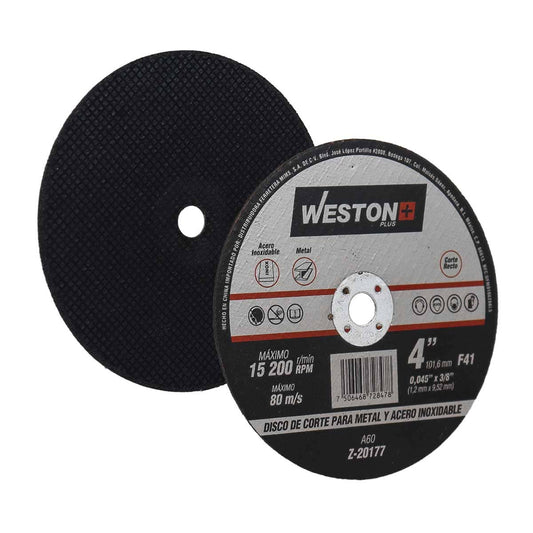 DISCO D/CORTE P/INOXIDABLE Y METAL 4'' x 0.045''(1.2) x 3/8'' F41 Z-20177