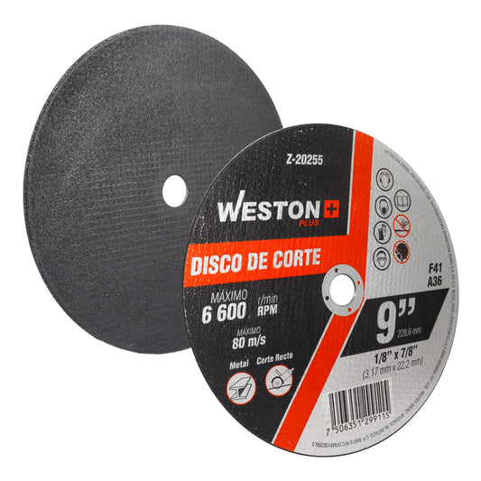 DISCO D/CORTE P/METAL 9" x 1/8"(3.17) x 7/8" F41 (Emp. c/5 Pzas - Precio x Pza) Z-20255