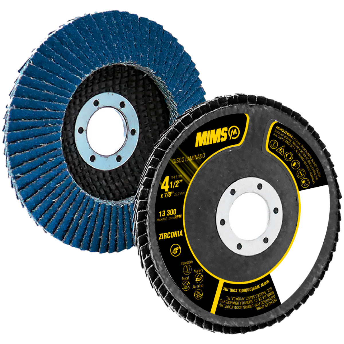 Disco Laminado Zirconia 4-1/2" Grano 40 MIMS (Verde) | Z-20315