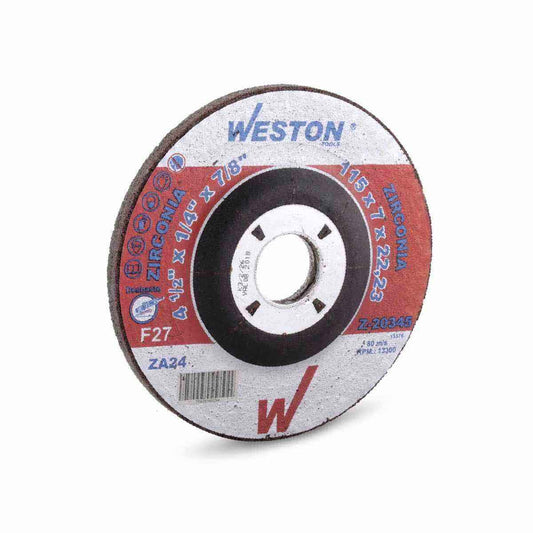 DISCO D/DESBASTE P/INOX. D/ZIRCONIO 7" x 1/4"(6.35) x 7/8" F27 (Emp. c/5 Pzas - Precio x Pza) Z-20350