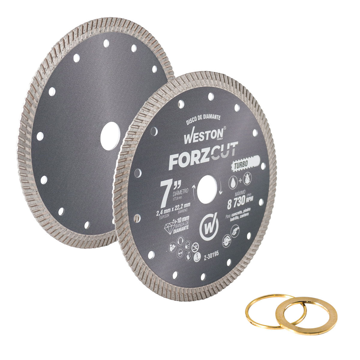 Disco de Diamante Corte Turbo 7" x 22.2 mm Weston ForzCut Z-30195