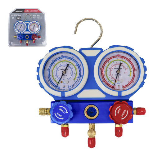 Juego De Manómetros Manifold Reforzado Refrigerantes R22 R134A R404A | Z-61966
