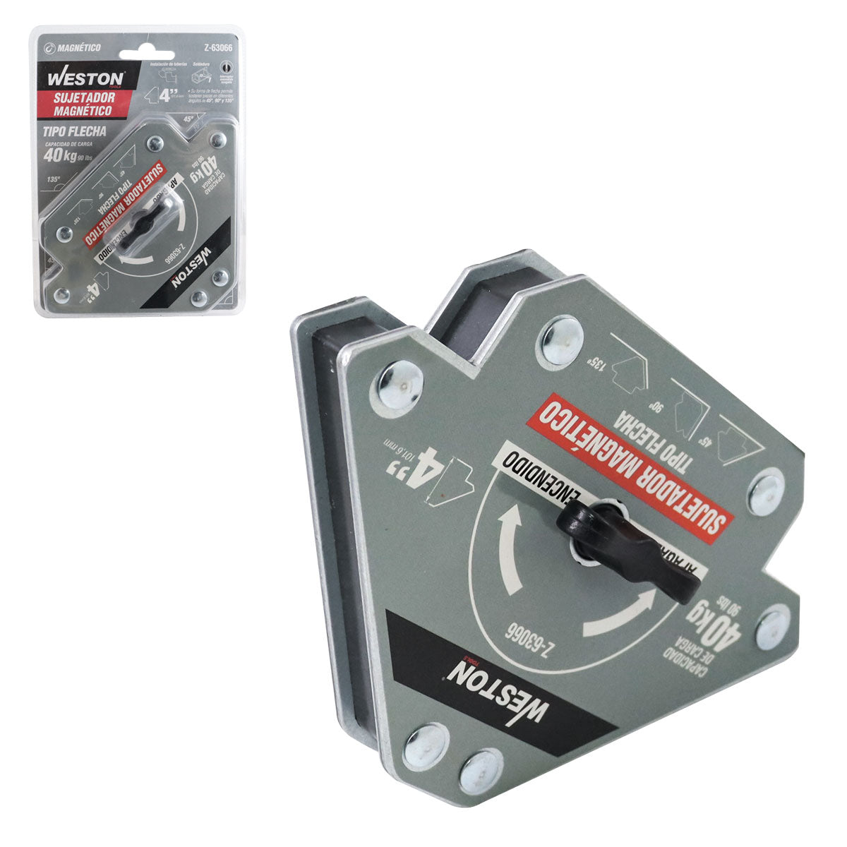 Sujetador Magnetico Tipo Flecha para Soldar 4" - 40KG | Z-63066