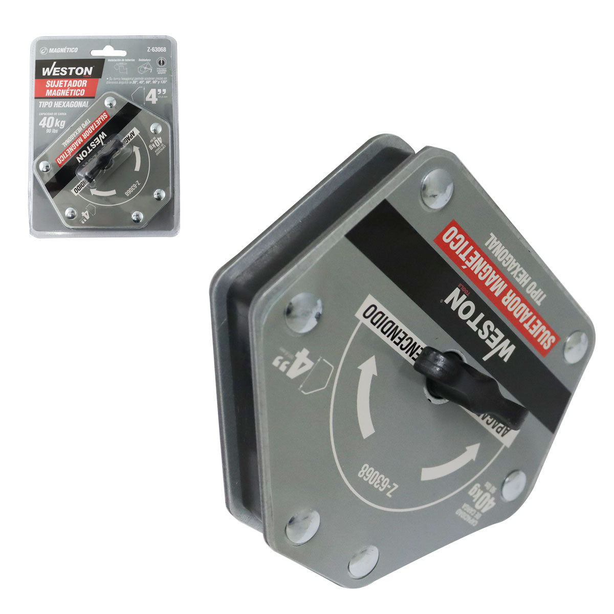 Sujetador Magnetico Tipo Hexagonal para Soldar 4" - 40KG | Z-63068