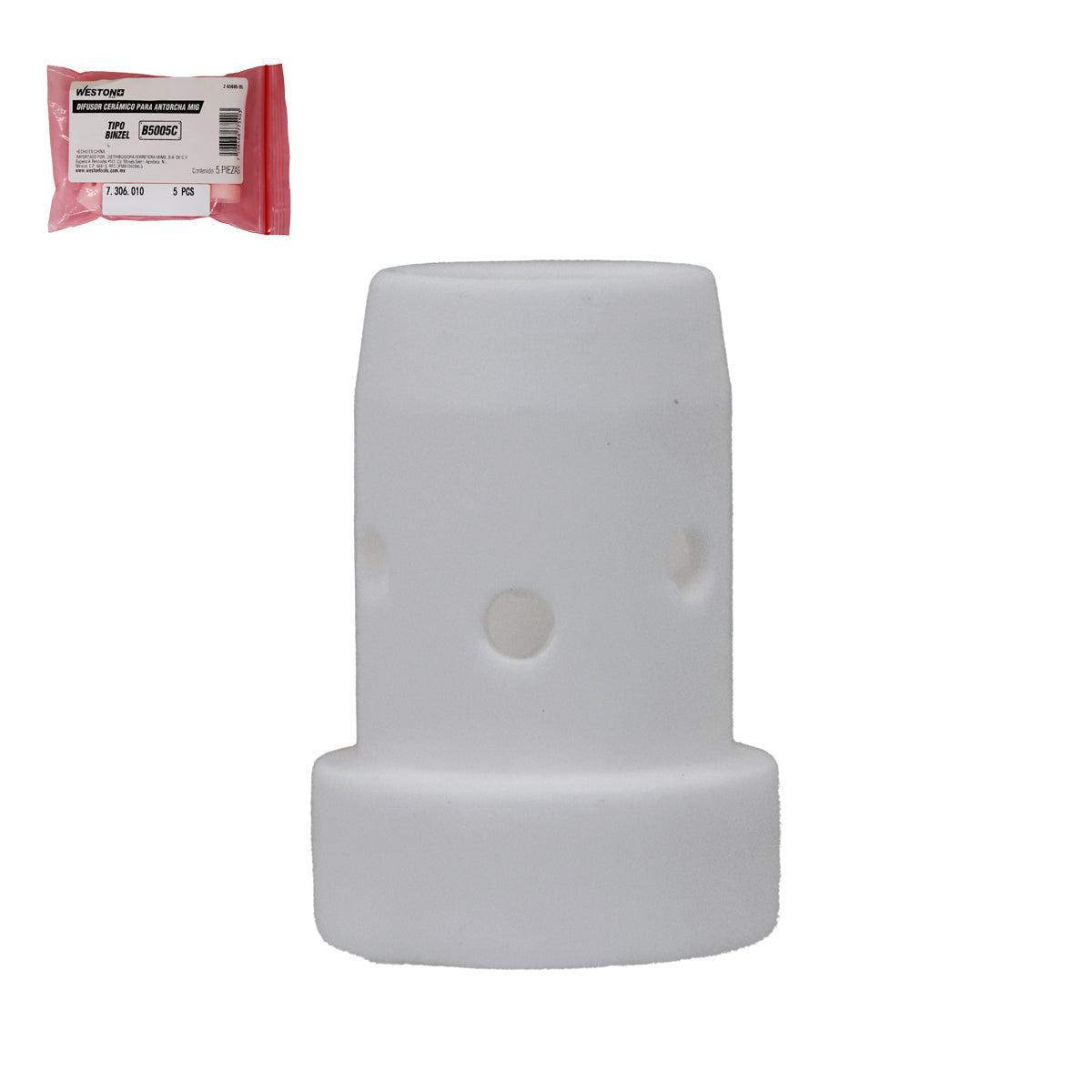 Difusor Cerámico Tipo Binzel B5005C para Antorcha MIG Z-65695 | Z-65695-05