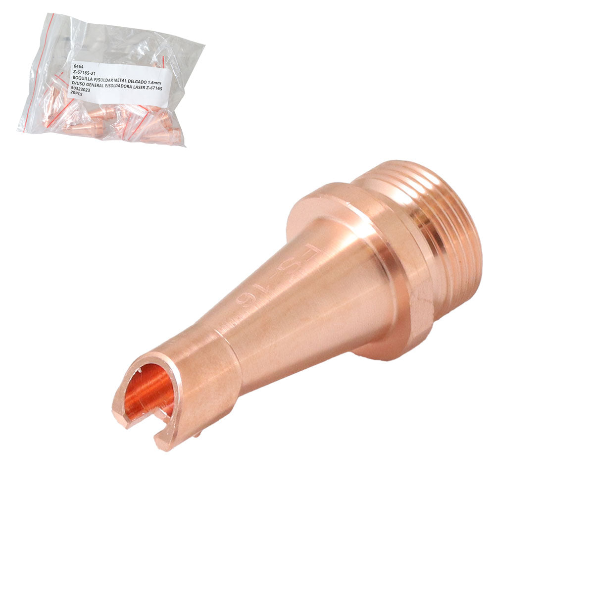 Boquilla para Soldar Metal Delgado 1.6mm de Uso General para Soldadora Láser Z-67165 | Z-67165-21