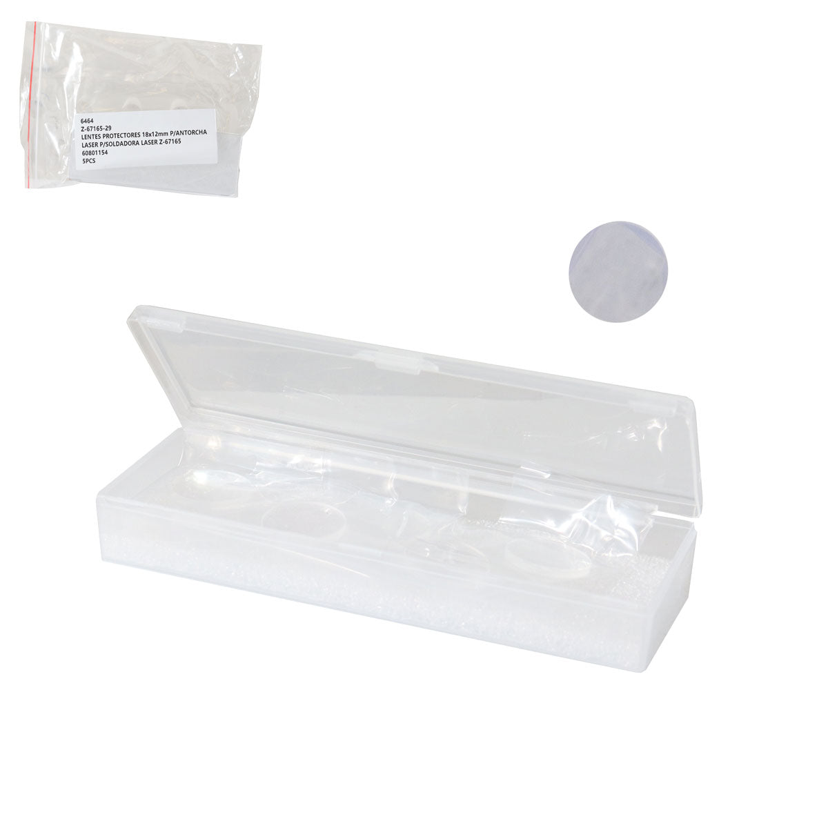Lente Protector 18x2mm para Antorcha de Soldadora Láser Z-67165 (Precio por Pieza) | Z-67165-29