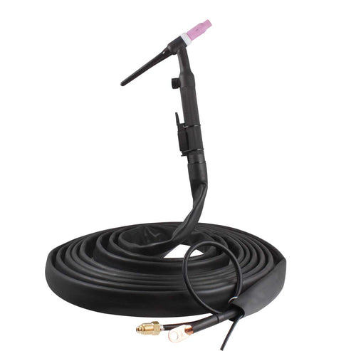 Antorcha TIG S26 con Válvula y Switch 25ft Flexible con 2 Cables WP-26FV-25-CS | Z-68055