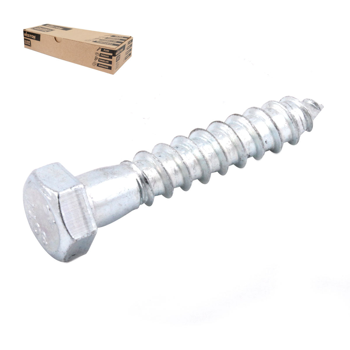 Tornillo Hexagonal Galvanizado Para Madera 1/4" x 5" | ZN-01060-C