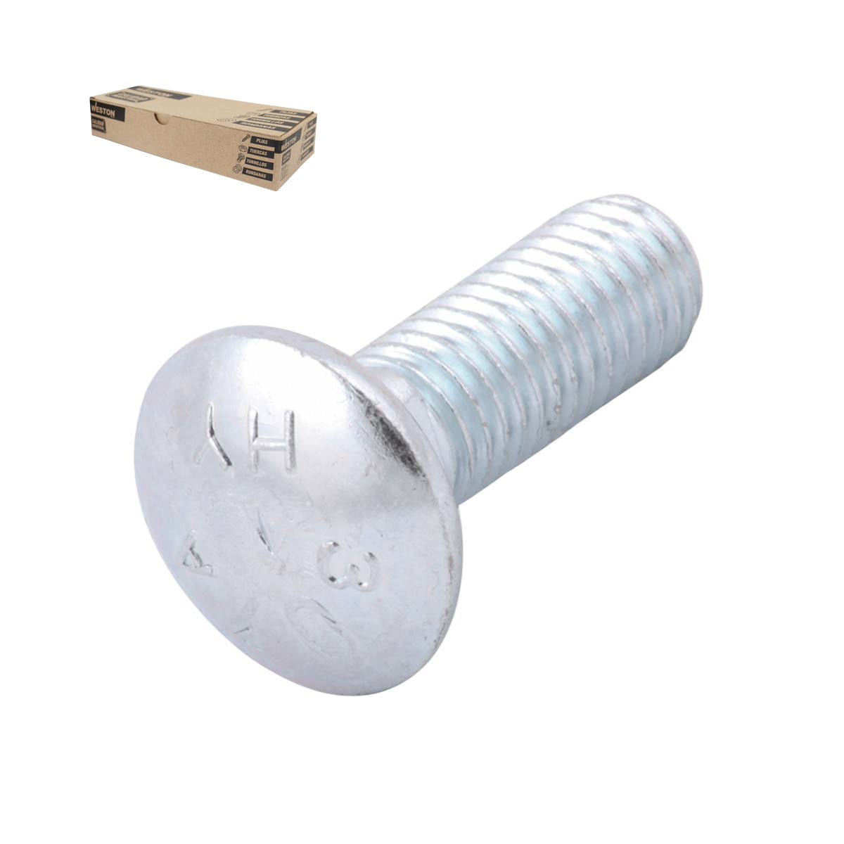 Tornillo Coche Galvanizado 1/4"-20 x 2-1/2" | ZN-05022-C