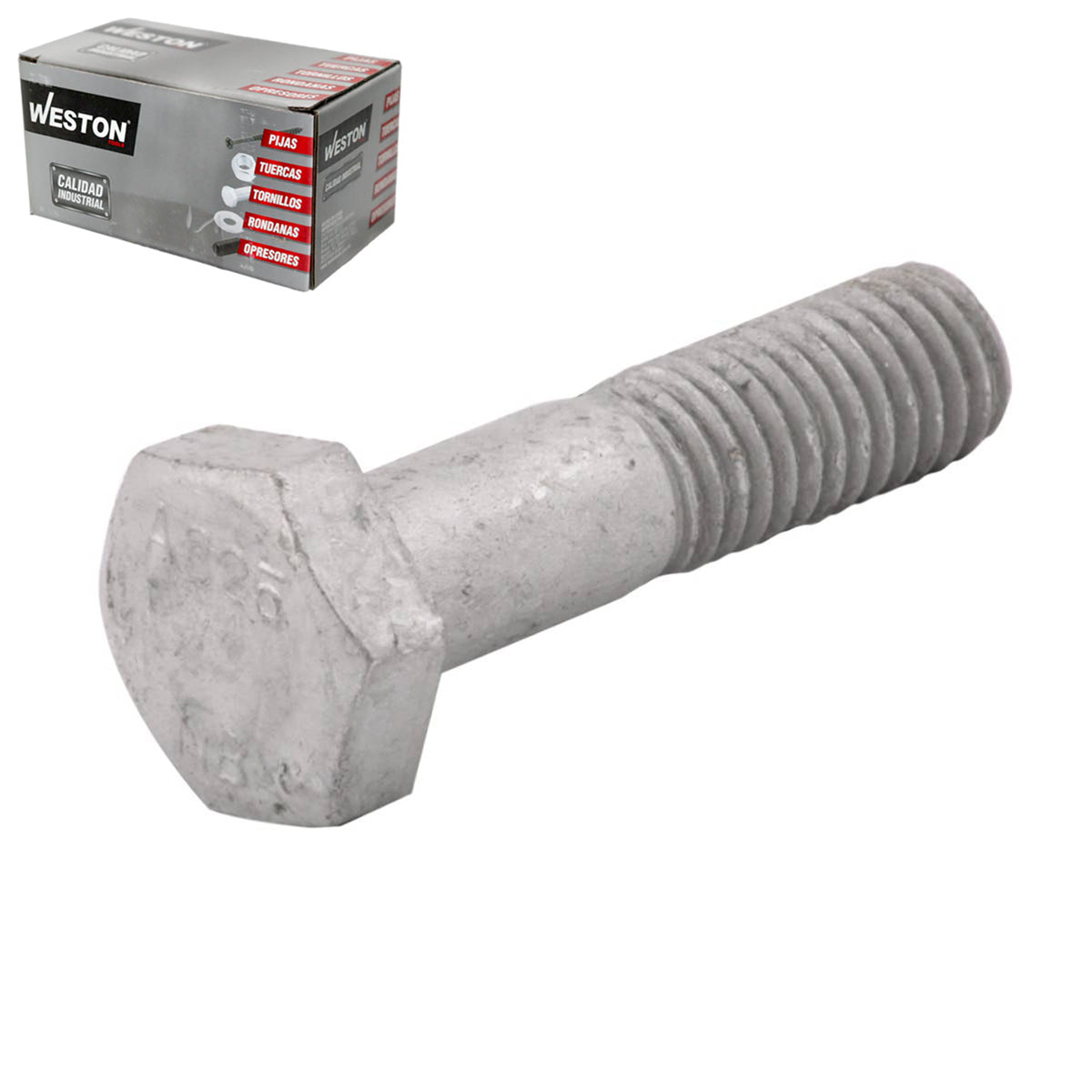 Tornillo Estructural Hexagonal A325 Galvanizado en Caliente 1/2"-13 x 2-1/4" | ZN-09216-C