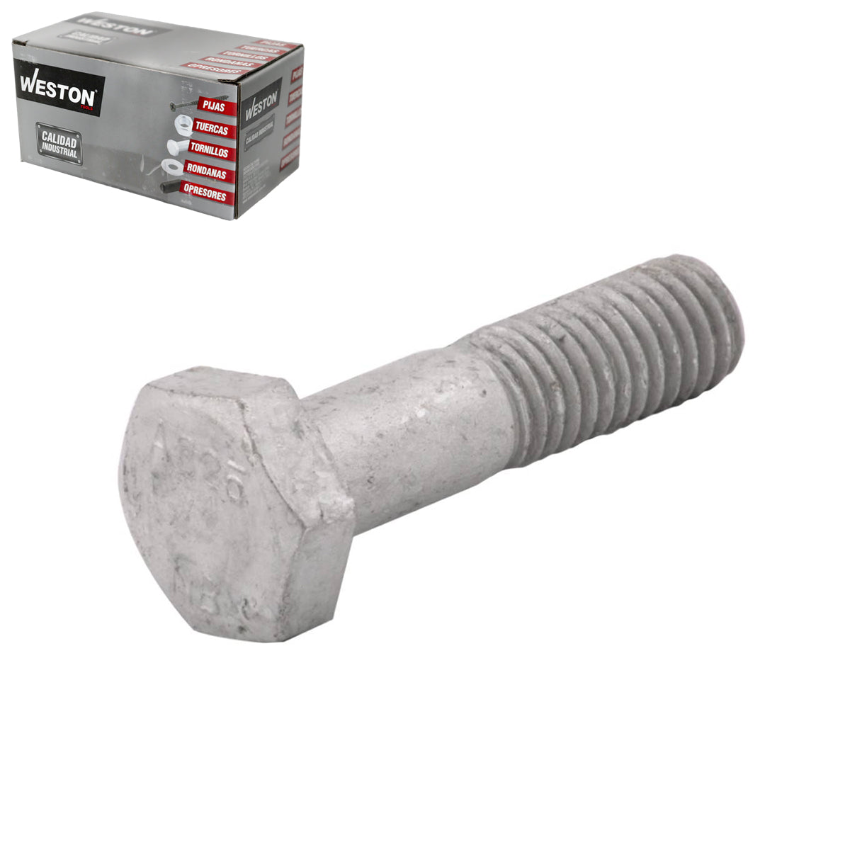 Tornillo Estructural Hexagonal A325 Galvanizado en Caliente 3/4"-10 x 4" | ZN-09256-C