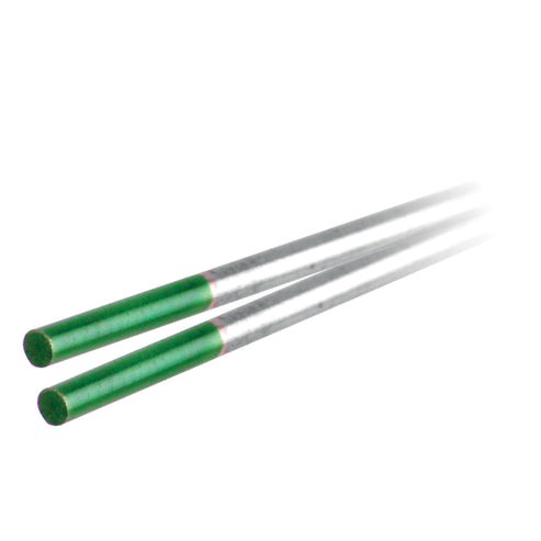 Electrodo de Tungsteno Verde Puro 1/8" x 7" (Caja con 10 Piezas)